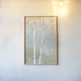 Spring Fling I Cool Crop by Julia Purinton. shown as a paper print in a natural frame. Available as a archival giclee rolled canvas, fine art paper, or poster print. SKU 30211h.