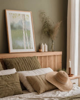 Spring Fling II Cool Crop by Julia Purinton. shown as a paper print in a natural frame. Available as a archival giclee rolled canvas, fine art paper, or poster print. SKU 30212h.