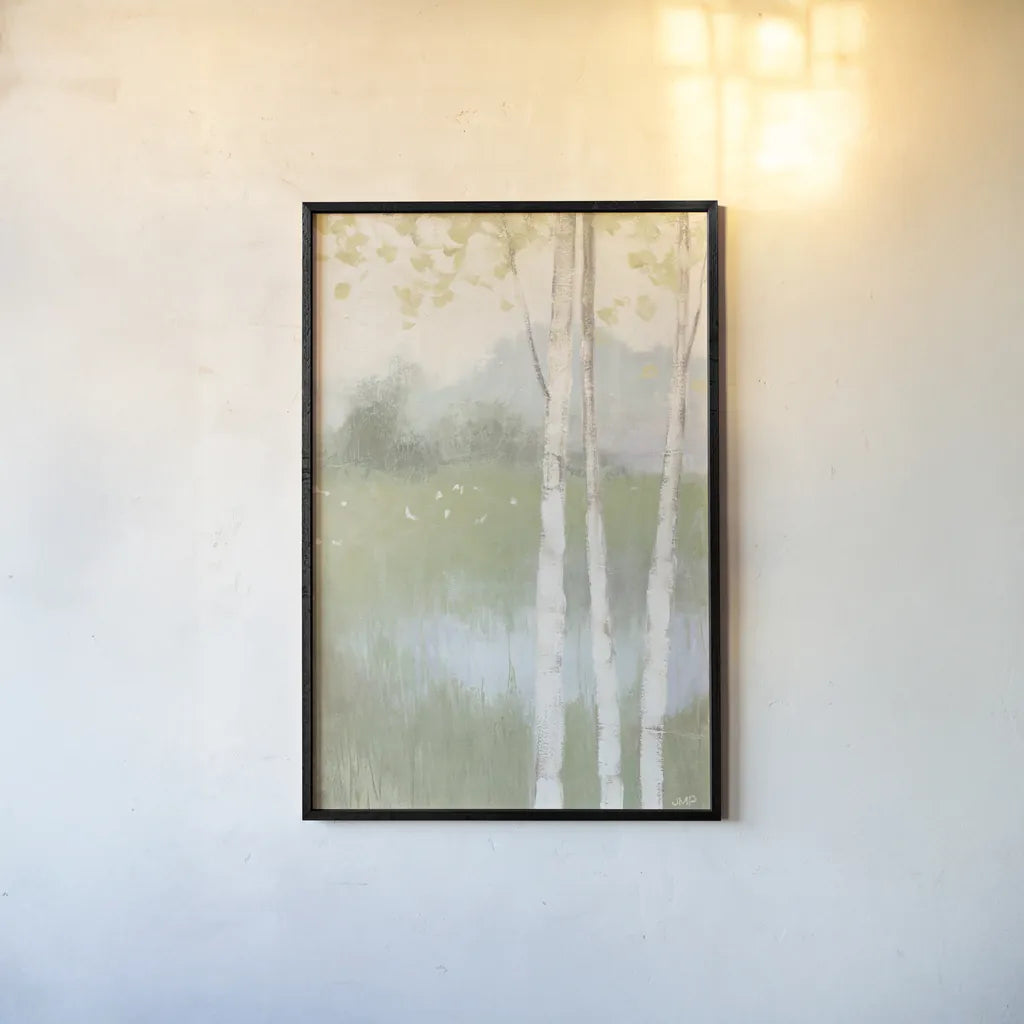 Spring Fling II Cool Crop by Julia Purinton. shown as a paper print in a black flame. Available as a archival giclee rolled canvas, fine art paper, or poster print. SKU 30212h.