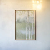 Spring Fling II Cool Crop by Julia Purinton. shown as a paper print in a natural frame. Available as a archival giclee rolled canvas, fine art paper, or poster print. SKU 30212h.