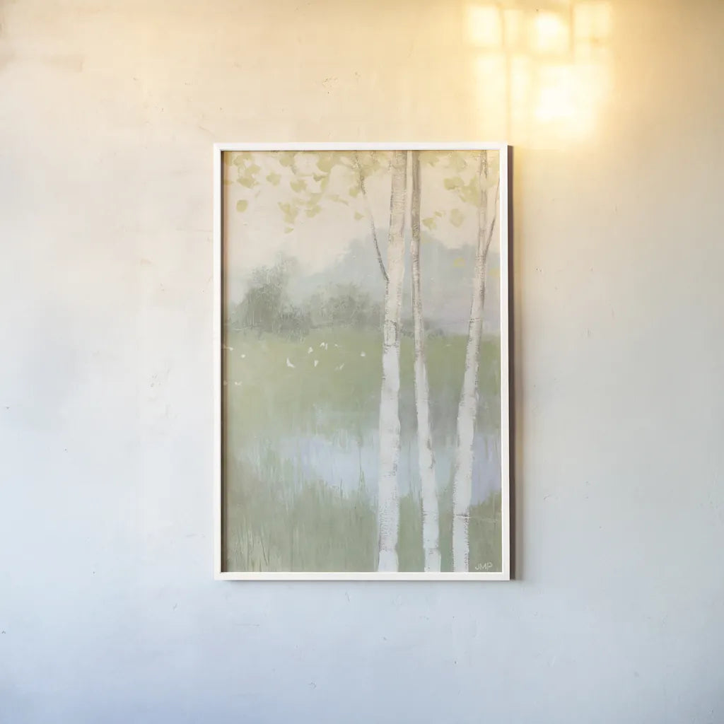 Spring Fling II Cool Crop by Julia Purinton. shown as a paper print in a white frame. Available as a archival giclee rolled canvas, fine art paper, or poster print. SKU 30212h.