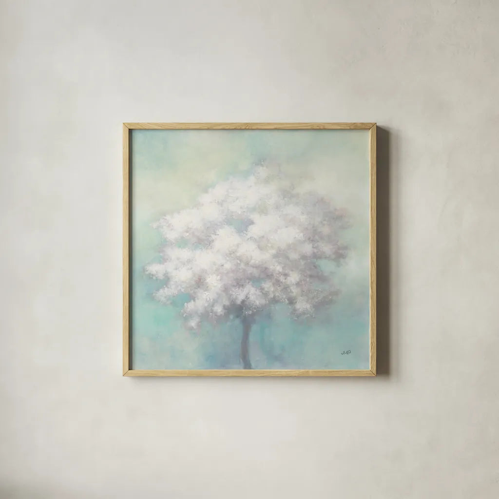 Spring Hope by Julia Purinton. Shown in a natural wood glass frame for a timeless modern aesthetic. Available as an archival giclee rolled canvas, fine art paper, or poster print. SKU 62755a.
