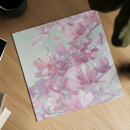 Spring Magnolia II by Julia Purinton. Shown as a detailed flat fine art print, highlighting archival giclee quality. Available as an archival giclee rolled canvas, fine art paper, or poster print. SKU 63246a.
