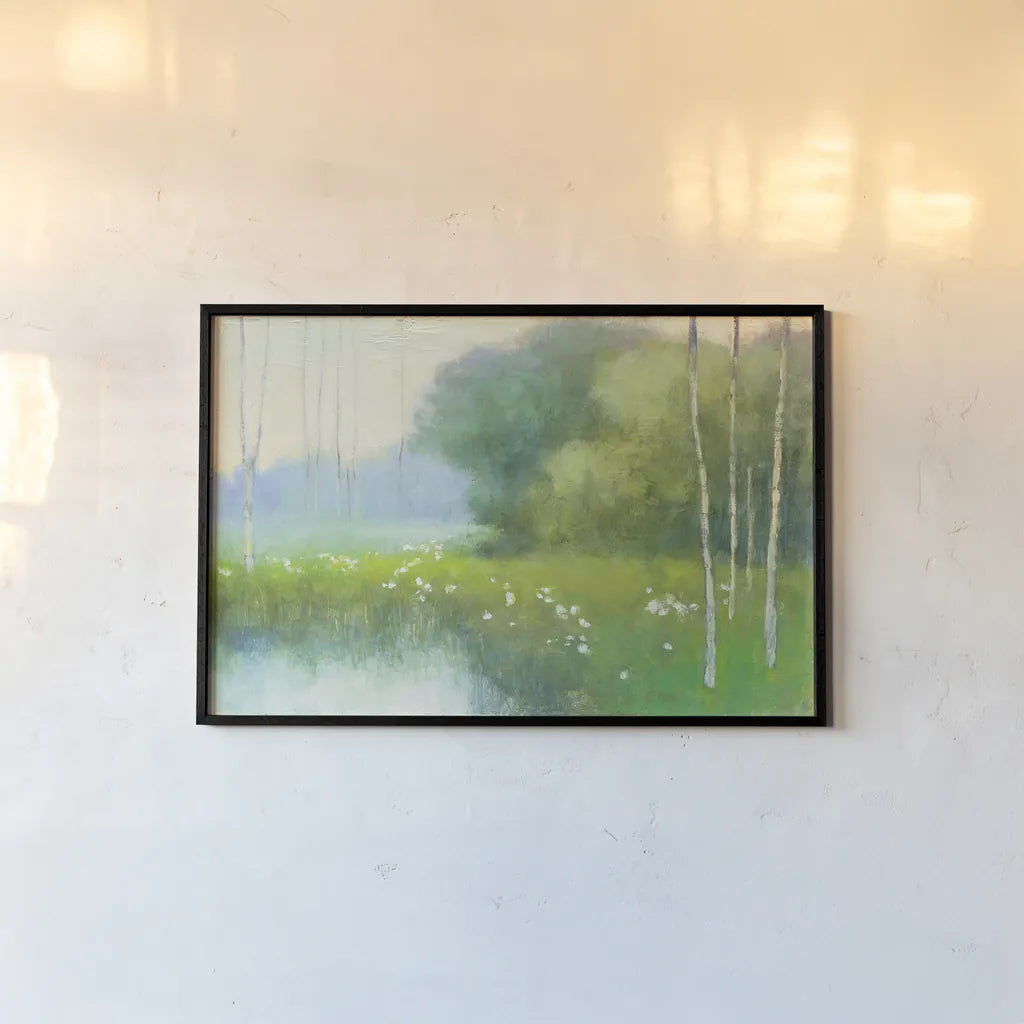 Spring Midst by Julia Purinton. shown as a paper print in a black flame. Available as a archival giclee rolled canvas, fine art paper, or poster print. SKU 23805i.