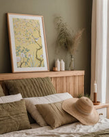 Spring Mural I by Julia Purinton. shown as a paper print in a natural frame. Available as a archival giclee rolled canvas, fine art paper, or poster print. SKU 60421h.