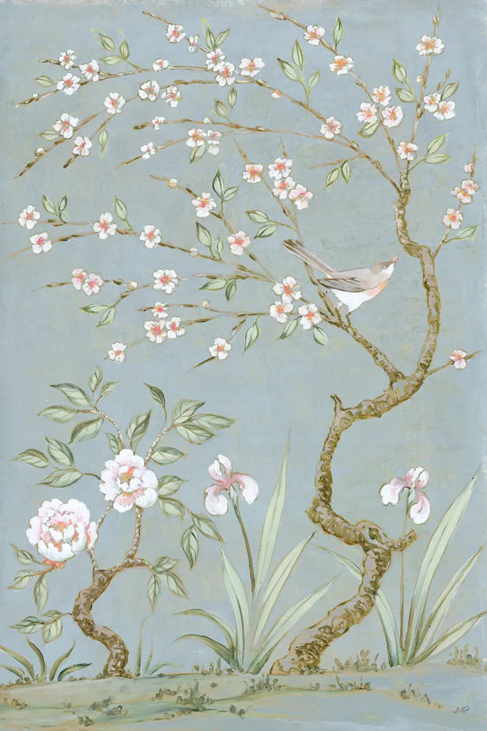 Spring Mural I Blue by Julia Purinton. SKU 73114h. Archival Giclee Fine art print for wall decor.