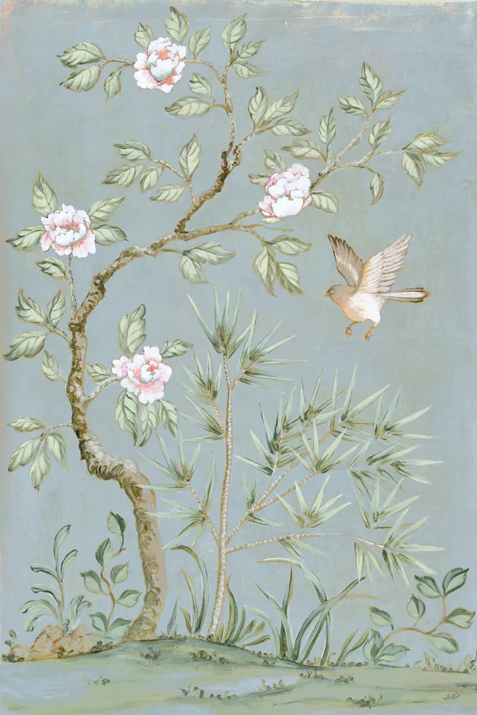 Spring Mural II Blue by Julia Purinton. SKU 73115h. Archival Giclee Fine art print for wall decor.