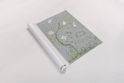 Spring Mural II Blue by Julia Purinton. shown as a rolled paper print. Available as archival giclee rolled canvas, fine art paper, or poster print. SKU 73115h.