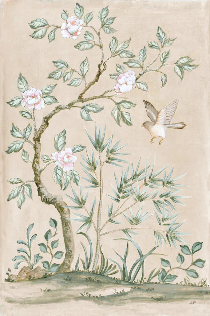 Spring Mural II Tan by Julia Purinton. SKU 65078h. Archival Giclee Fine art print for wall decor.