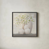Spring Still Life by Julia Purinton. Shown in a sleek black glass frame for a contemporary gallery look. Available as an archival giclee rolled canvas, fine art paper, or poster print. SKU 78030a.