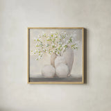 Spring Still Life by Julia Purinton. Shown in a natural wood glass frame for a timeless modern aesthetic. Available as an archival giclee rolled canvas, fine art paper, or poster print. SKU 78030a.