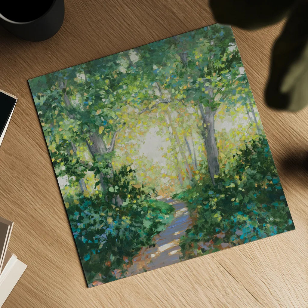 Spring Walk by Julia Purinton. Shown as a detailed flat fine art print, highlighting archival giclee quality. Available as an archival giclee rolled canvas, fine art paper, or poster print. SKU 94972a.