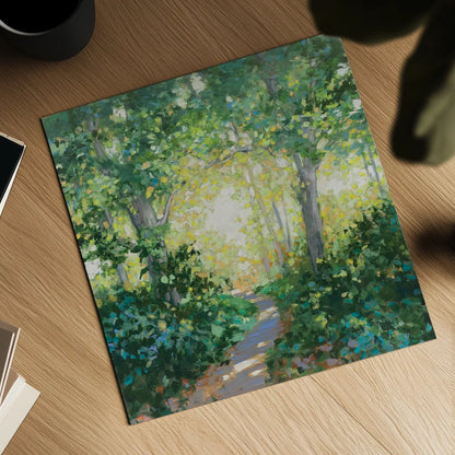 Spring Walk by Julia Purinton. Shown as a detailed flat fine art print, highlighting archival giclee quality. Available as an archival giclee rolled canvas, fine art paper, or poster print. SKU 94972a.