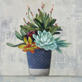 Succulent Still Life I Navy by Julia Purinton. SKU 63531a. Archival Giclee Fine art print for wall decor.