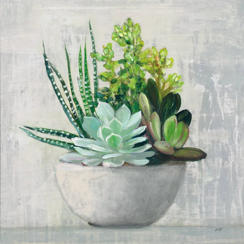 Succulent Still Life II by Julia Purinton. SKU 59960a. Archival Giclee Fine art print for wall decor.