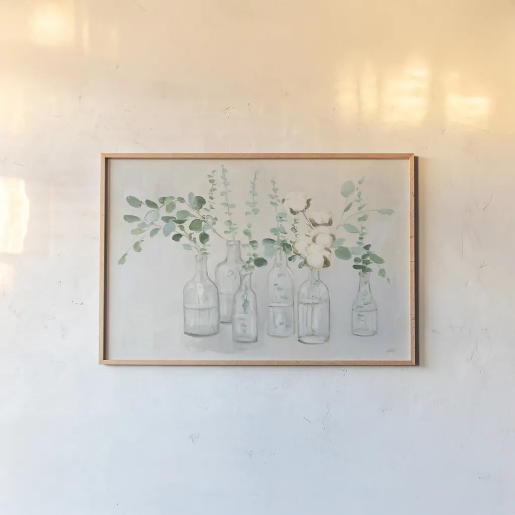 Summer Cuttings III v2 by Julia Purinton. shown as a paper print in a natural frame. Available as a archival giclee rolled canvas, fine art paper, or poster print. SKU 45384i.