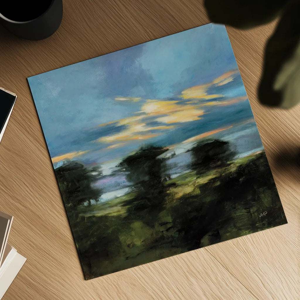 Summer Dusk by Julia Purinton. Shown as a detailed flat fine art print, highlighting archival giclee quality. Available as an archival giclee rolled canvas, fine art paper, or poster print. SKU 83844a.