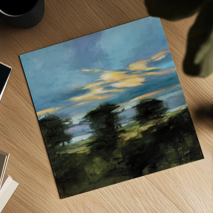 Summer Dusk by Julia Purinton. Shown as a detailed flat fine art print, highlighting archival giclee quality. Available as an archival giclee rolled canvas, fine art paper, or poster print. SKU 83844a.