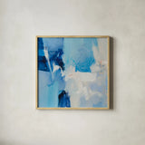Summer Feeling II by Julia Purinton. Shown in a natural wood glass frame for a timeless modern aesthetic. Available as an archival giclee rolled canvas, fine art paper, or poster print. SKU 102759a.