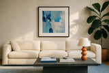 Summer Feeling II by Julia Purinton. Displayed in a glass frame with matte in a clean modern living room. Available as an archival giclee rolled canvas, fine art paper, or poster print. SKU 102759a.