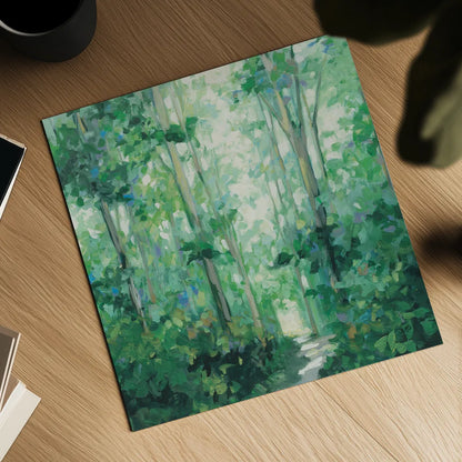 Summer Path v2 Sq by Julia Purinton. Shown as a detailed flat fine art print, highlighting archival giclee quality. Available as an archival giclee rolled canvas, fine art paper, or poster print. SKU 95194a.