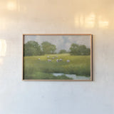Sun Grazing by Julia Purinton. shown as a paper print in a natural frame. Available as a archival giclee rolled canvas, fine art paper, or poster print. SKU 90243i.