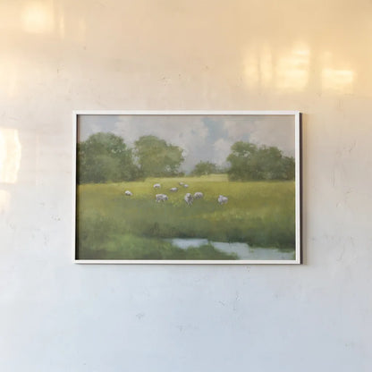 Sun Grazing by Julia Purinton. shown as a paper print in a white frame. Available as a archival giclee rolled canvas, fine art paper, or poster print. SKU 90243i.