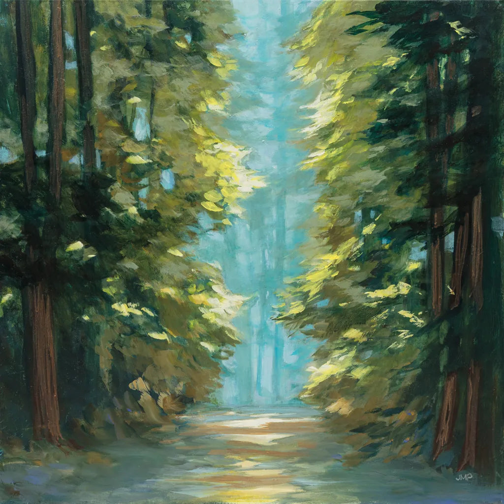 Sunlit Forest by Julia Purinton. SKU 79246a. Archival Giclee Fine art print for wall decor.