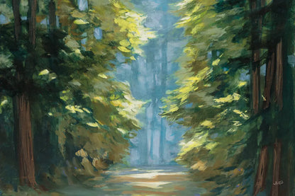 Sunlit Forest Blue Crop by Julia Purinton. SKU 80575i. Archival Giclee Fine art print for wall decor.