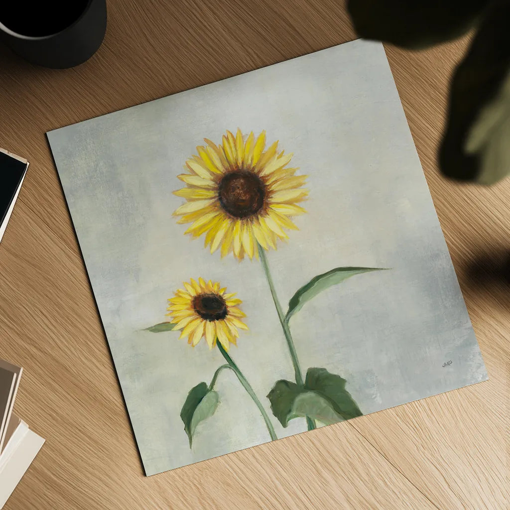 Sunny Blooms I by Julia Purinton. Shown as a detailed flat fine art print, highlighting archival giclee quality. Available as an archival giclee rolled canvas, fine art paper, or poster print. SKU 62195a.