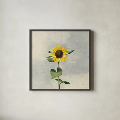 Sunny Blooms II by Julia Purinton. Shown in a sleek black glass frame for a contemporary gallery look. Available as an archival giclee rolled canvas, fine art paper, or poster print. SKU 62196a.