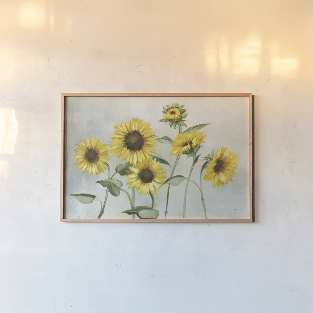Sunny Day by Julia Purinton. shown as a paper print in a natural frame. Available as a archival giclee rolled canvas, fine art paper, or poster print. SKU 62194i.