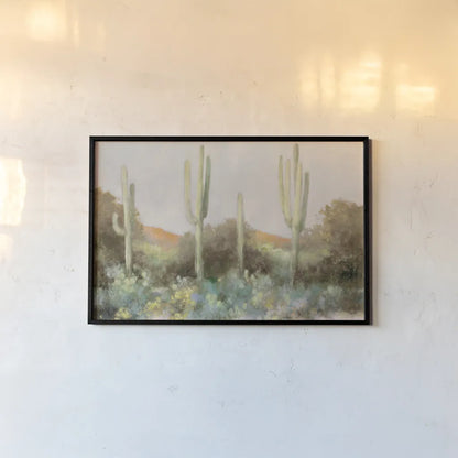 Sunrise Desert III Neutral by Julia Purinton. shown as a paper print in a black flame. Available as a archival giclee rolled canvas, fine art paper, or poster print. SKU 70208i.