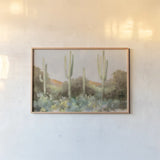 Sunrise Desert III Neutral by Julia Purinton. shown as a paper print in a natural frame. Available as a archival giclee rolled canvas, fine art paper, or poster print. SKU 70208i.