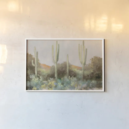 Sunrise Desert III Neutral by Julia Purinton. shown as a paper print in a white frame. Available as a archival giclee rolled canvas, fine art paper, or poster print. SKU 70208i.