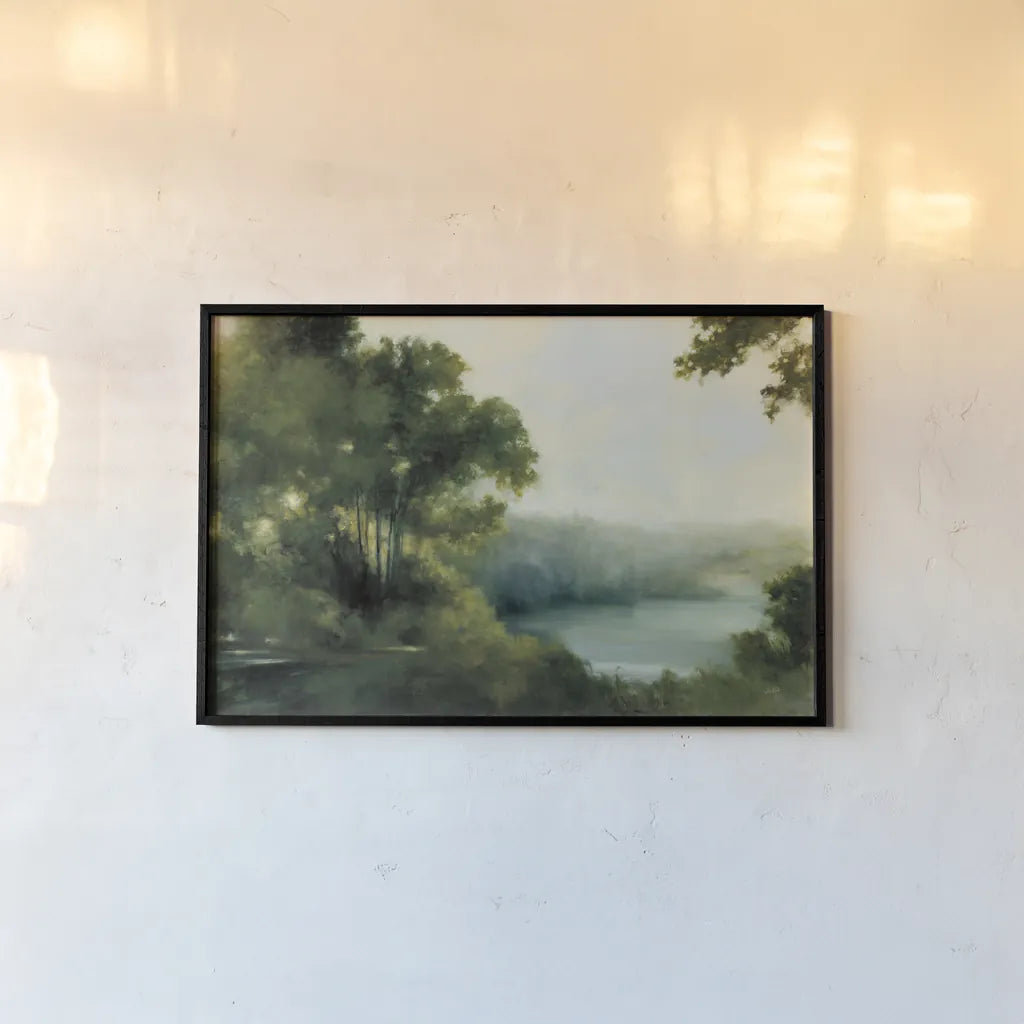 Sylvan View by Julia Purinton. shown as a paper print in a black flame. Available as a archival giclee rolled canvas, fine art paper, or poster print. SKU 67931i.