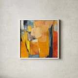 Tangerine Crush by Julia Purinton. Shown in a crisp white glass frame for a clean and minimalist style. Available as an archival giclee rolled canvas, fine art paper, or poster print. SKU 87781a.
