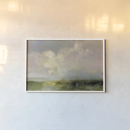 Thoughtful by Julia Purinton. shown as a paper print in a white frame. Available as a archival giclee rolled canvas, fine art paper, or poster print. SKU 83845i.