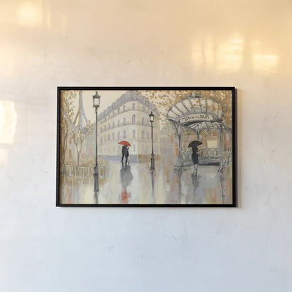 To the Metro by Julia Purinton. shown as a paper print in a black flame. Available as a archival giclee rolled canvas, fine art paper, or poster print. SKU 18788i.