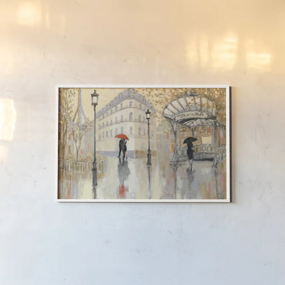 To the Metro by Julia Purinton. shown as a paper print in a white frame. Available as a archival giclee rolled canvas, fine art paper, or poster print. SKU 30530i.