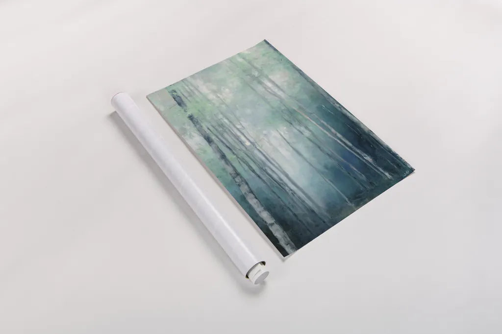 To the Woods Crop by Julia Purinton. shown as a rolled paper print. Available as archival giclee rolled canvas, fine art paper, or poster print. SKU 62754h.