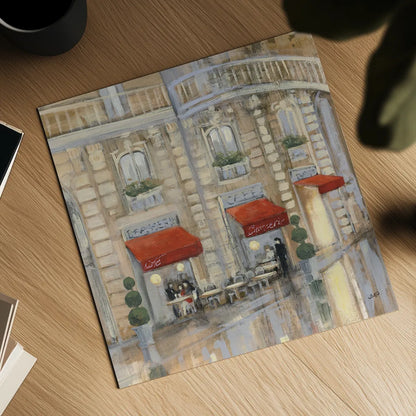 Touring Paris Couple II by Julia Purinton. Shown as a detailed flat fine art print, highlighting archival giclee quality. Available as an archival giclee rolled canvas, fine art paper, or poster print. SKU 21837a.