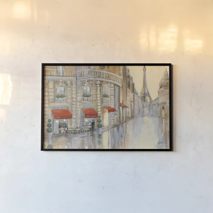 Touring Paris Crop by Julia Purinton. shown as a paper print in a black flame. Available as a archival giclee rolled canvas, fine art paper, or poster print. SKU 18792i.