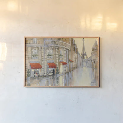Touring Paris Crop by Julia Purinton. shown as a paper print in a natural frame. Available as a archival giclee rolled canvas, fine art paper, or poster print. SKU 18792i.