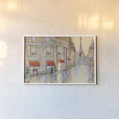 Touring Paris Crop by Julia Purinton. shown as a paper print in a white frame. Available as a archival giclee rolled canvas, fine art paper, or poster print. SKU 18792i.