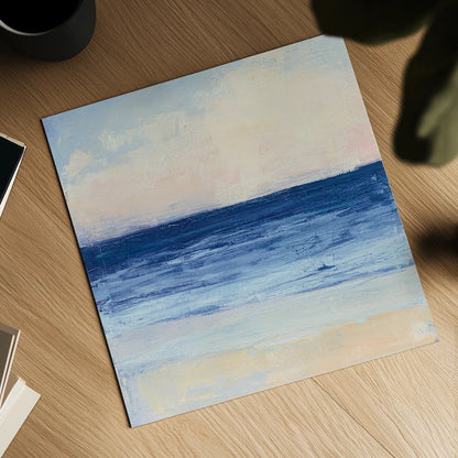 True Blue Ocean I by Julia Purinton. Shown as a detailed flat fine art print, highlighting archival giclee quality. Available as an archival giclee rolled canvas, fine art paper, or poster print. SKU 24586a.