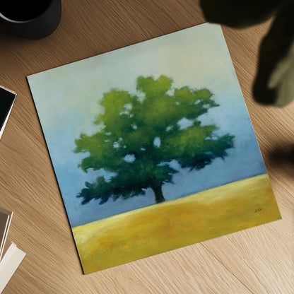 Under the Oak I by Julia Purinton. Shown as a detailed flat fine art print, highlighting archival giclee quality. Available as an archival giclee rolled canvas, fine art paper, or poster print. SKU 21999a.