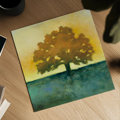 Under the Oak II by Julia Purinton. Shown as a detailed flat fine art print, highlighting archival giclee quality. Available as an archival giclee rolled canvas, fine art paper, or poster print. SKU 22000a.