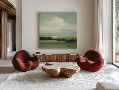 View from the Top by Julia Purinton. Shown as extra-large giant wall art in a modern living room. Available as an archival giclee rolled canvas, fine art paper, or poster print. SKU 68559a.