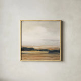 View from the Top Neutral by Julia Purinton. Shown in a natural wood glass frame for a timeless modern aesthetic. Available as an archival giclee rolled canvas, fine art paper, or poster print. SKU 68942a.